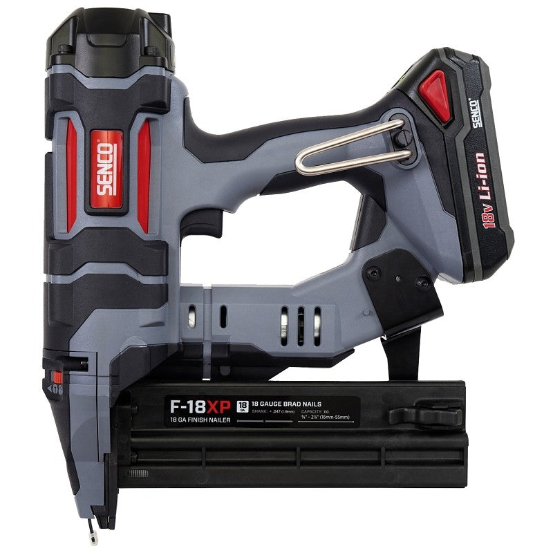 Senco 10M0001N Nailer, Battery Included, 18 V, 110 Magazine, 18 ga Nail, AX and AY Style Brad Nail Fastener