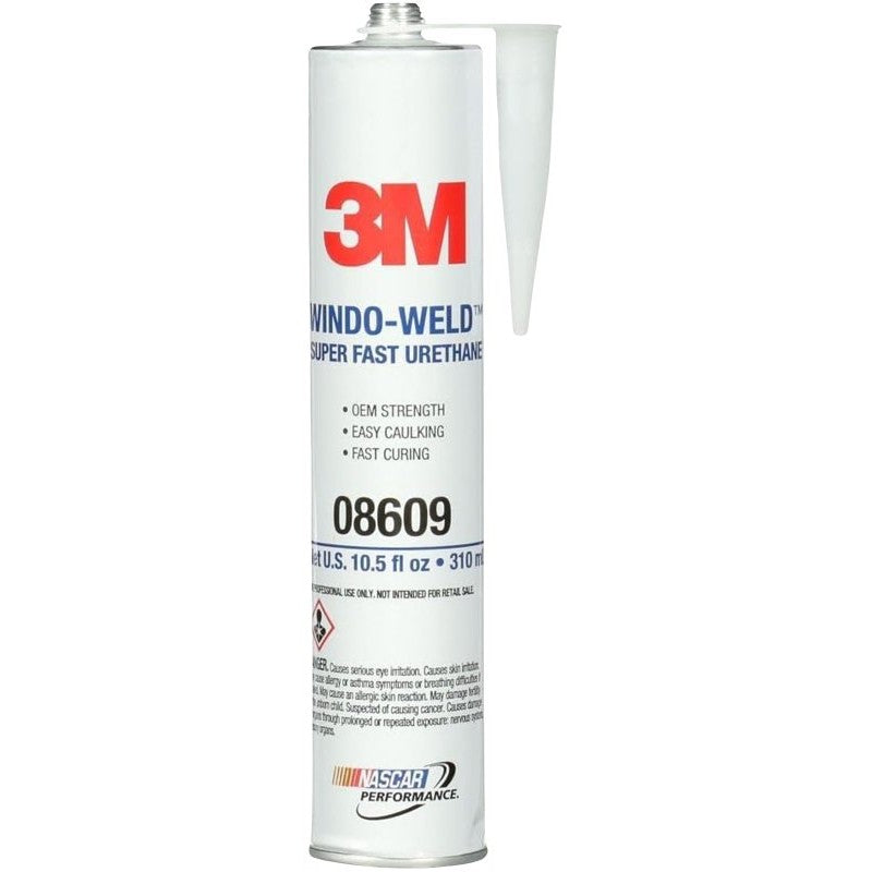 3M Window Weld 08609 Super Fast Urethane, 10.5 fl-oz Cartridge, Paste, Neutral, Black