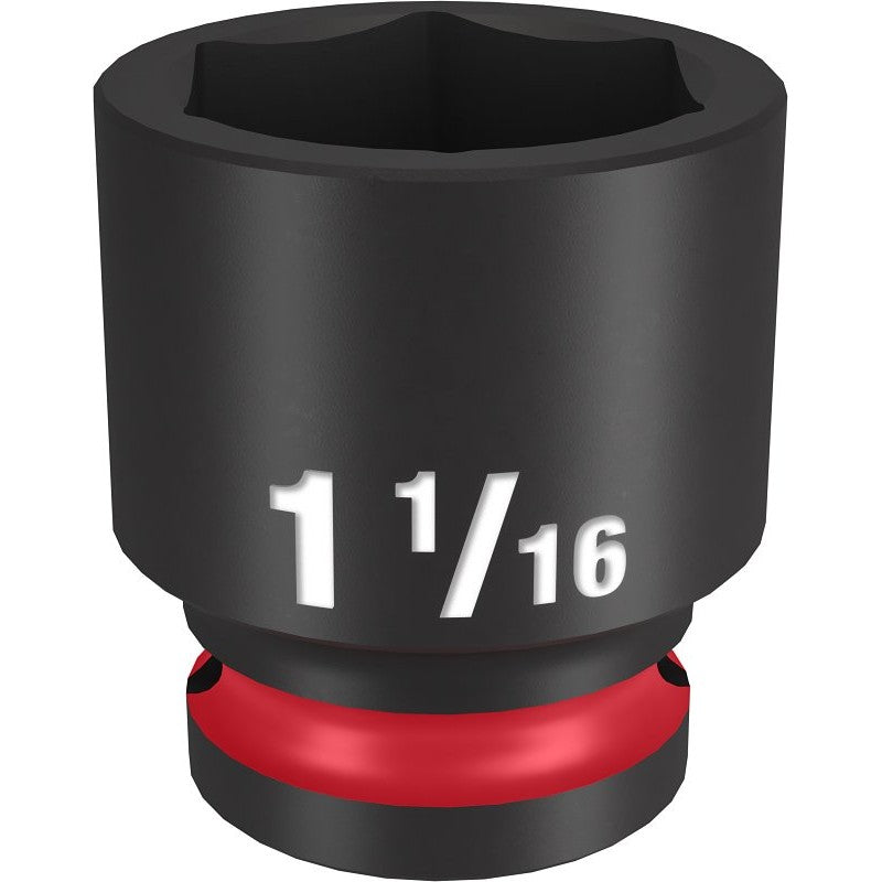 Milwaukee SHOCKWAVE Impact Duty Series 49-66-6211 Shallow Impact Socket, 1-1/16 in Socket, 1/2 in Drive, Square Drive