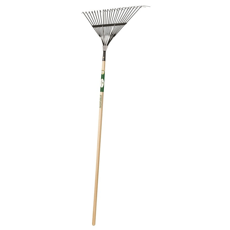 Landscapers Select 34585 Lawn/Leaf Rake, Steel Tine, 22-Tine, Wood Handle, 54 in L Handle