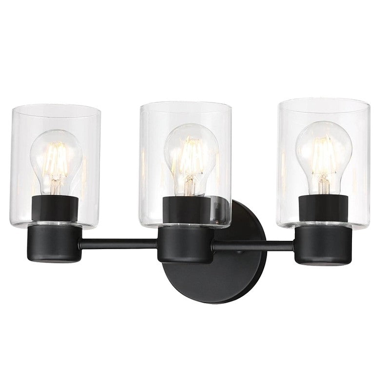 Westinghouse Sylvestre Series 61156 Wall Fixture, 120 V, 3-Lamp, Incandescent, LED Lamp, Steel Fixture