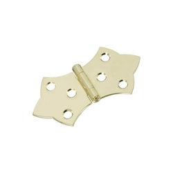 Decorative Cabinet Hinges 1 Inch Tight Pin 1-5/8 By 3 Inch Overall Bright Brass Finish Steel 2 Pack (POS)
