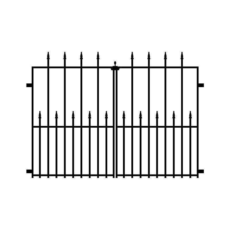 Nuvo Iron TEDGQF2 Tiger Eye Double Gate, 48 in W Gate, 34 in H Gate, Metal Frame, Black