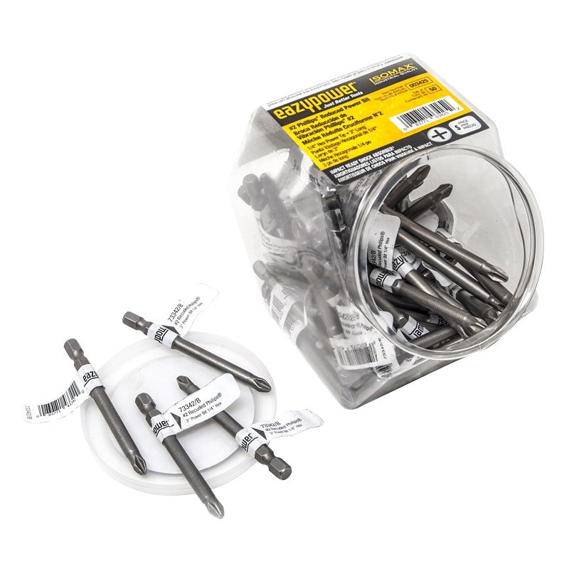 Eazypower 003425 Socket Bit, #2 Drive, Phillips Drive, 1/4 in Shank, Hex Shank, 3 in L, Chrome Vanadium Molybdenum Steel