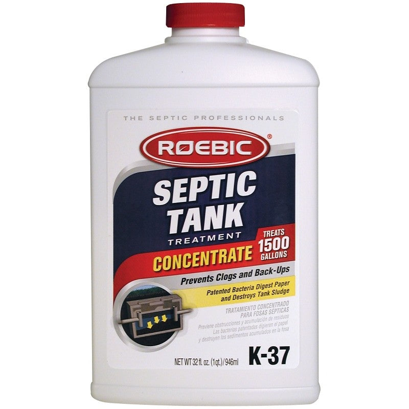Roebic K-37-Q-C1500 Septic System Treatment, Liquid, Straw, Earthy, 1 qt (Pack of 4)