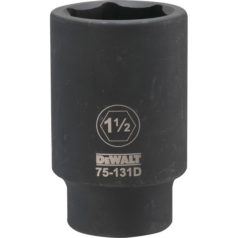 DEWALT DWMT75131OSP Impact Socket, 1-1/2 in Socket, 1-9/16 in D Socket, 3/4 in Drive, 6-Point, CR-440 Steel