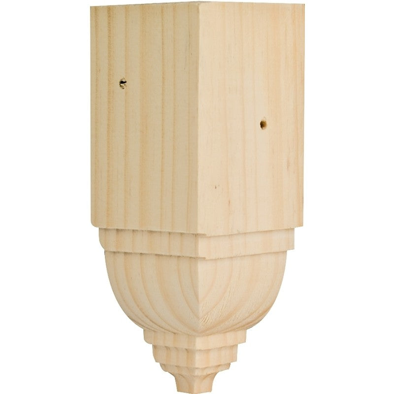 Waddell ICTB31 Series Crown Trim Block, 1-3/4 in L x 1-3/4 in W x 4-1/2 in H Dimensions, Pine, Natural
