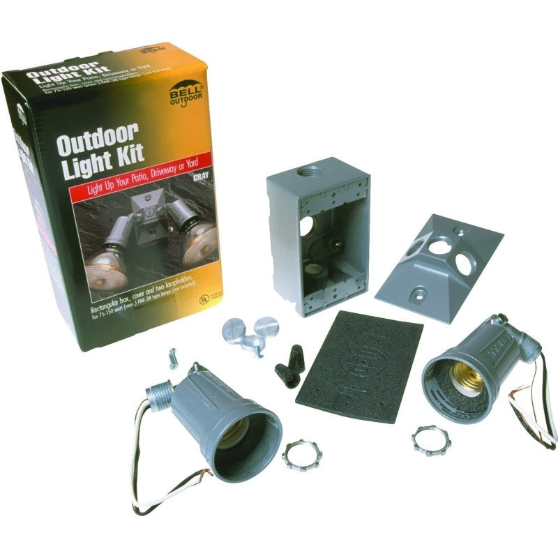 Hubbell 5818-5 Flood Light Kit, 3.336 in L x 10 in W x 4.594 in H Dimensions, Gray Fixture