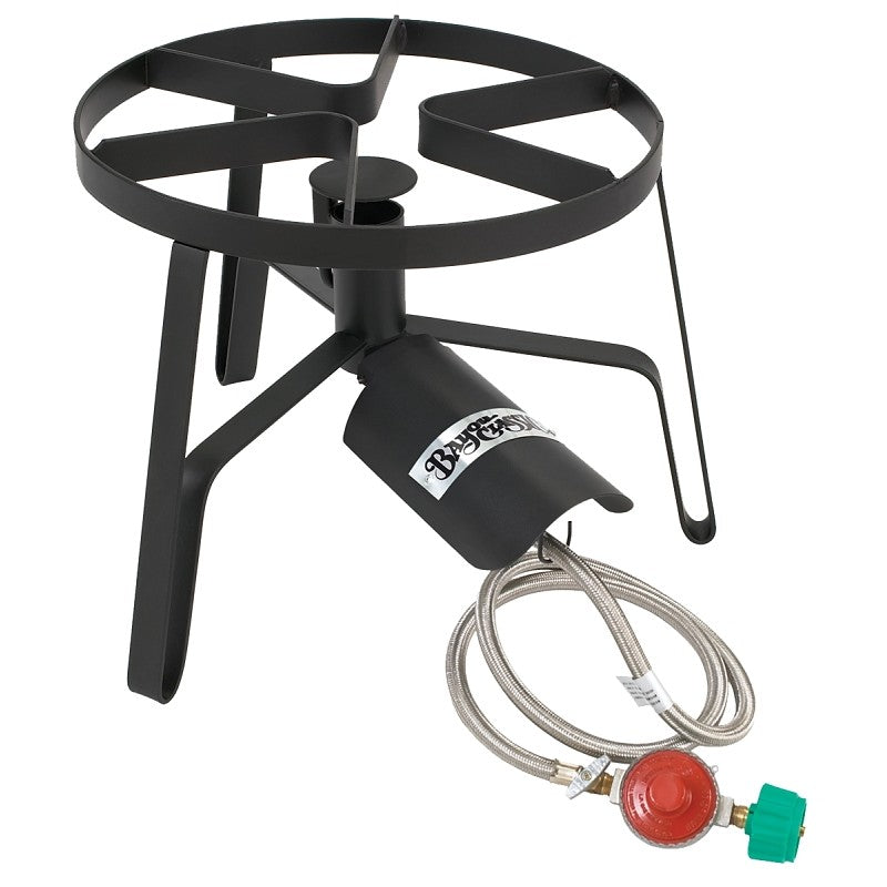 Bayou Classic SP1 Single Jet Cooker with Hose Guard, 1-Burner, LPG, 185,000 Btu, Manual Ignition, Steel