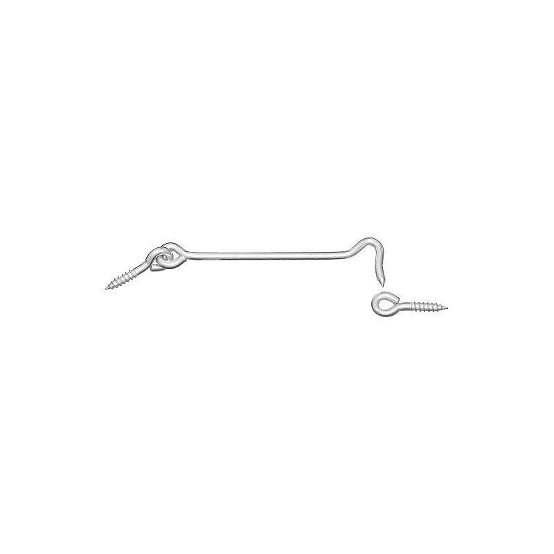 National Hardware V2000 Series N226-381 Hook and Eye, 6 in L Dimensions, Steel, Zinc, 1/PK