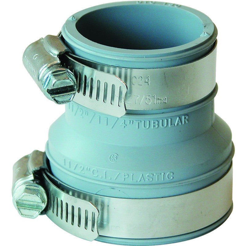 Fernco PDTC-150 Drain Trap Connector, 1-1/2 in, PVC, 4.3 psi Pressure