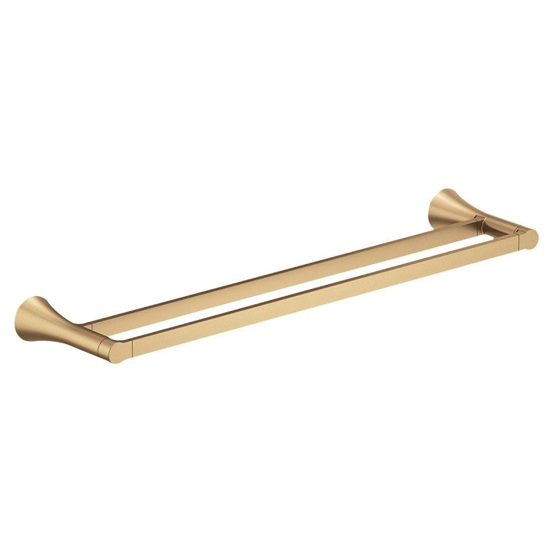 Moen Mikah Series Y0722BZG Double Towel Bar, 24 in L Rod, Zinc, Bronze, Wall