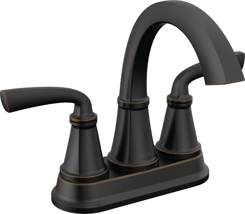 Delta Geist Series 25864LF-OB Centerset Bathroom Faucet, 1.2 gpm, 2-Handle, 3-Faucet Hole, Metal, Lever Handle