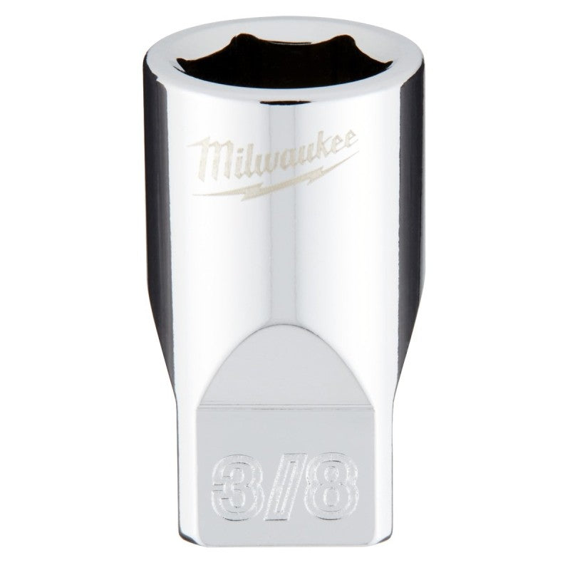 Milwaukee 45-34-9007 Socket, 3/8 in Socket, Standard Socket, 4.921 in OAL, 1/4 in Drive, 6-Point, Chrome Vanadium Steel