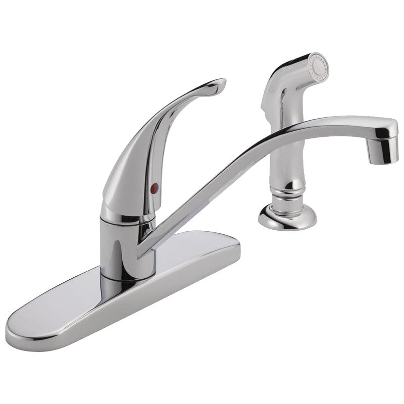 Delta Peerless Tunbridge Series P188500LF Kitchen Faucet with Side Sprayer, 1.8 gpm, 1-Handle, Chrome Plated