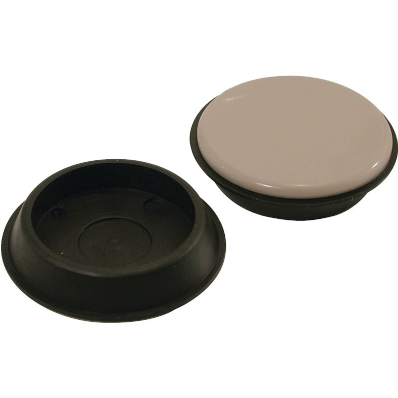 Shepherd Hardware 9221 Furniture Cup, Round, 1-3/4 in Dimensions, Polyethylene, Black, 4/PK