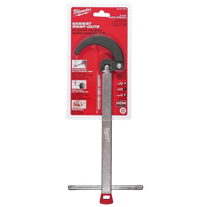 Milwaukee 48-22-7002 Basin Wrench, Telescoping Handle, Metal
