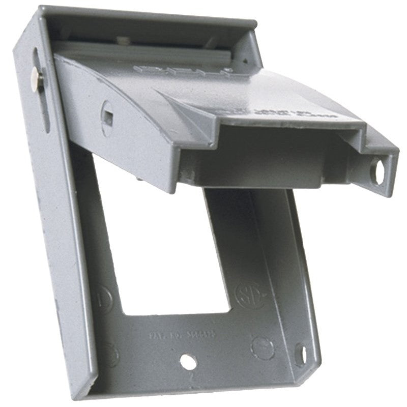 Hubbell 5028-5 Cover, 4-1/2 in L, 2-3/4 in W, Metal, Gray, Powder-Coated