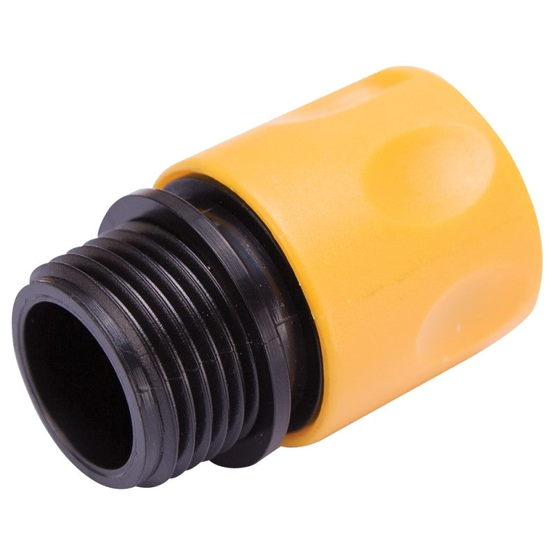 Landscapers Select GC522 Hose Connector, 3/4 in, Male, Plastic, Yellow and Black