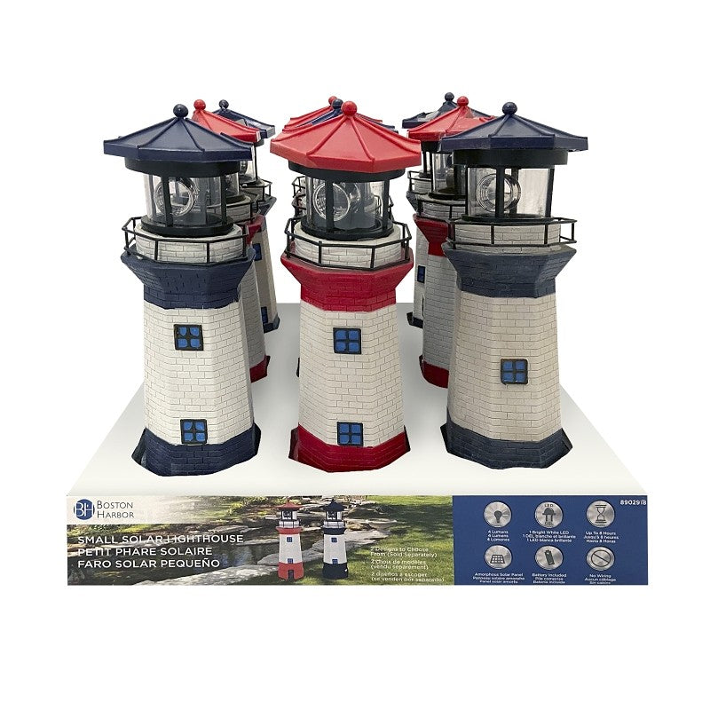 Boston Harbor 26150 Lighthouse, Ni-Mh Battery, 1-Lamp, LED Lamp, Polyresin Plastic Fixture, Battery Included: Yes (Pack of 9)