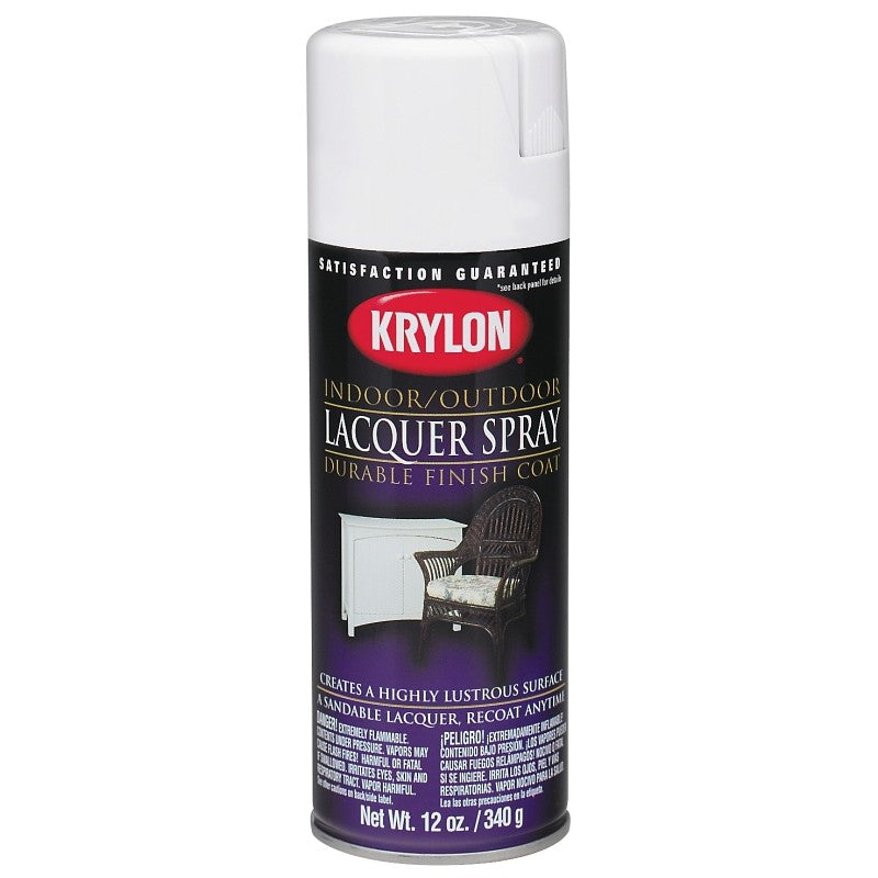 Krylon K07032777 Lacquer Spray, Gloss, Liquid, Clear, 12 oz, Can