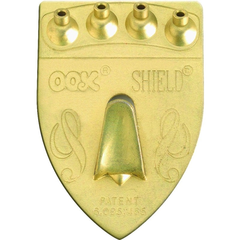 OOK 55007 Shield Hanger, 100 lb, Steel, Brass, Gold