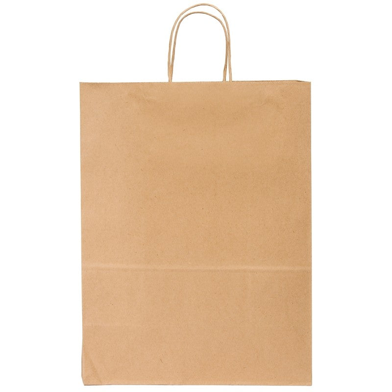 Duro Bag Dubl Life 87124 Shopping Bag, 10 in L, 5 in W, 13 in H, Kraft Paper, Brown