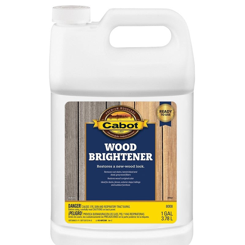 Cabot Problem-Solver 140.0008008.007 Wood Brightener, Liquid, 1 gal (Pack of 4)