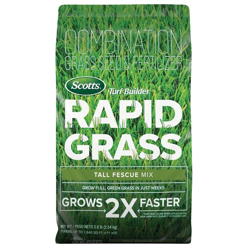 Scotts 18222 Rapid Grass Seed Mix, 5.6 lb Bag, 1845 sq-ft Coverage Area, Tall Fescue