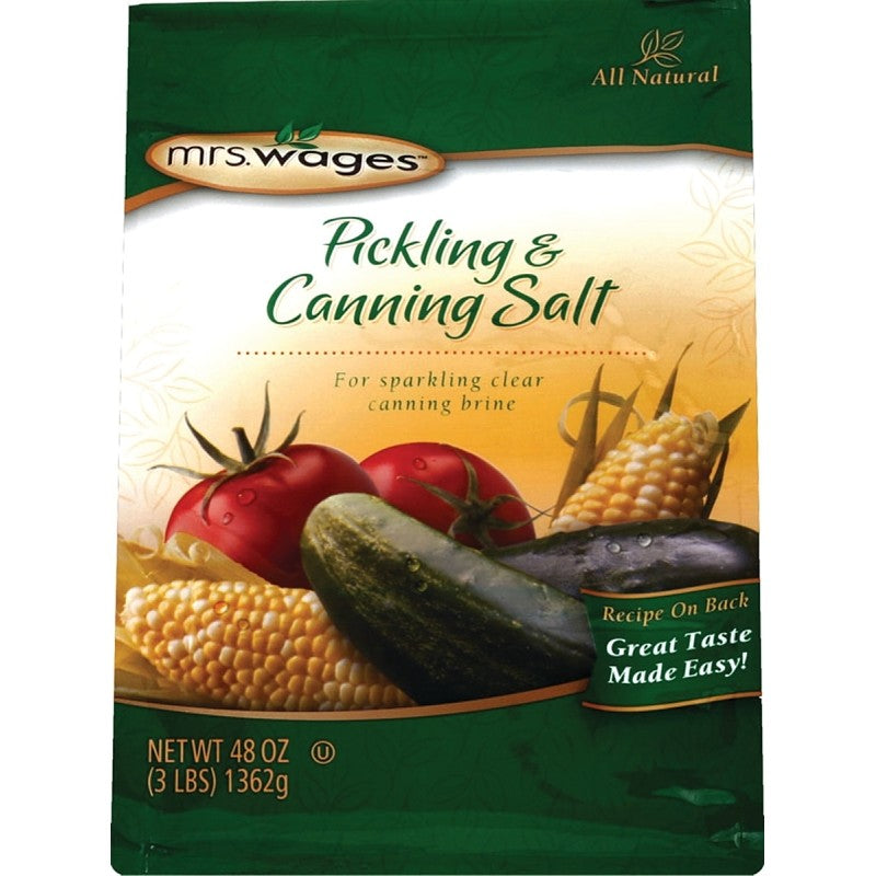 Mrs. Wages W510-B4425 Pickling and Canning Salt, 48 oz Pouch (Pack of 6)