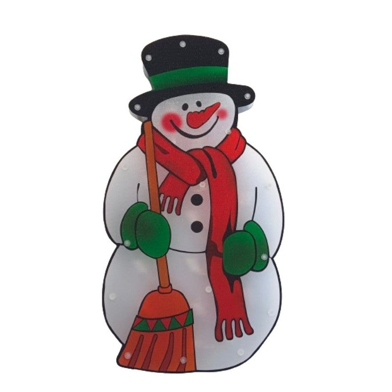 Santas Forest 60975 Snowman, 10 in W, Plastic, Colorful, Mini Bulb, Internal Light (Pack of 12)