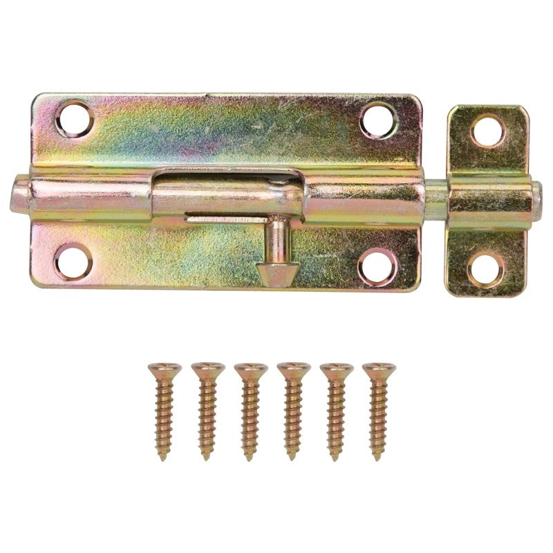 ProSource 20486CZB-PS Barrel Bolt, 0.31 Dia in Bolt Head, 4 in L Bolt, Steel, Satin Brass