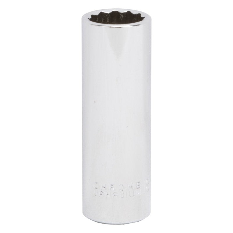Vulcan MT6528979 Drive Socket, 18 mm Socket, 1/2 in Drive, 12-Point, Chrome Vanadium Steel, Chrome