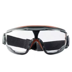 3M 47212H1-VDC-PS Goggles, Anti-Fog Lens, Wraparound Frame, Polycarbonate Frame, Gray/Red Frame, UV Protection: 99.9 %