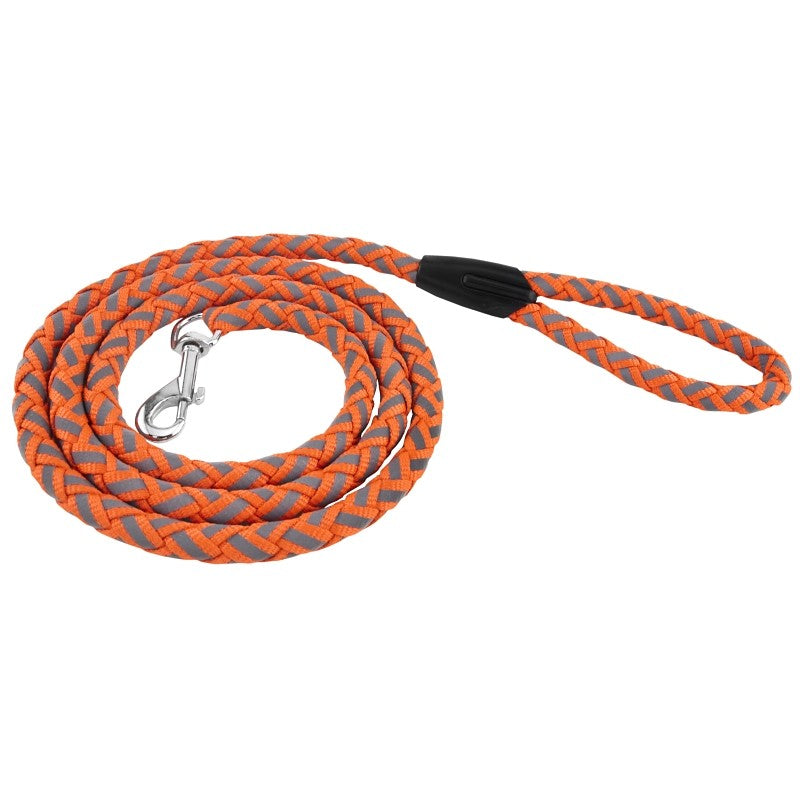 Ruffin'It 80137 Reflective Safety Leash, 6 ft L, 5/8 in W, Nylon, Orange, L