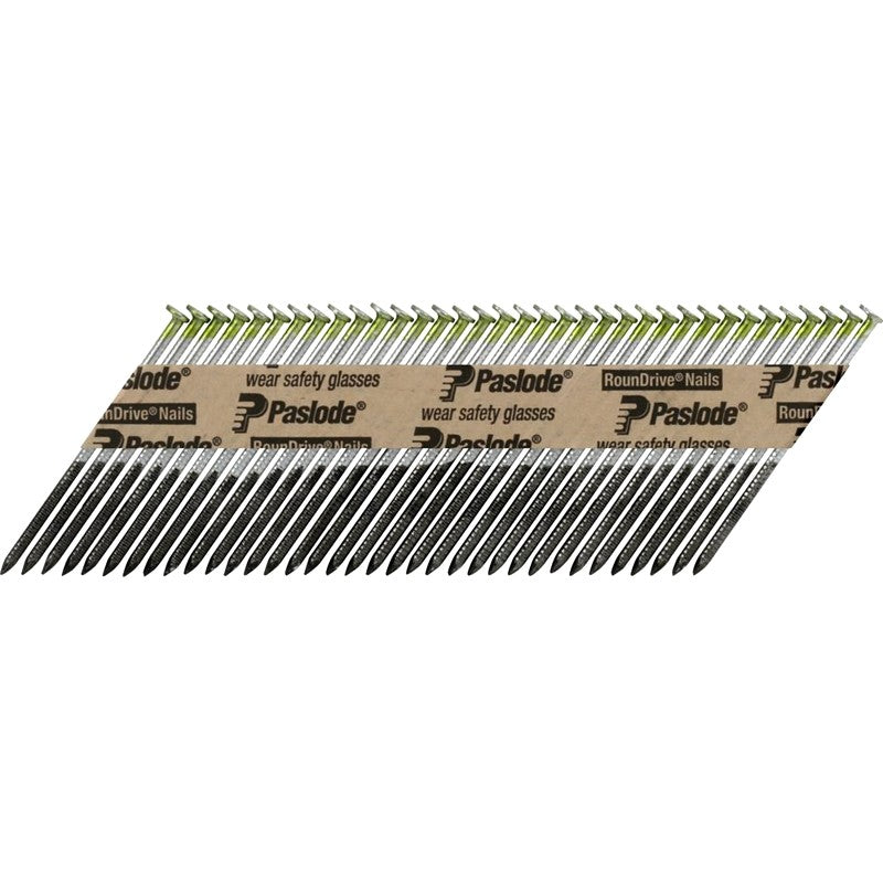 Paslode 650387 Framing Nail, Tape Collation, 3 in L, Steel, Hot-Dipped Galvanized, Full Round Head