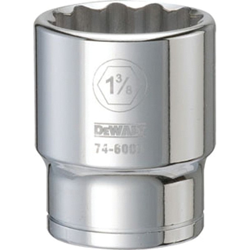 DEWALT DWMT74600OSP Drive Socket, 1-3/8 in Socket, 3/4 in Drive, 12-Point, Vanadium Steel, Polished Chrome