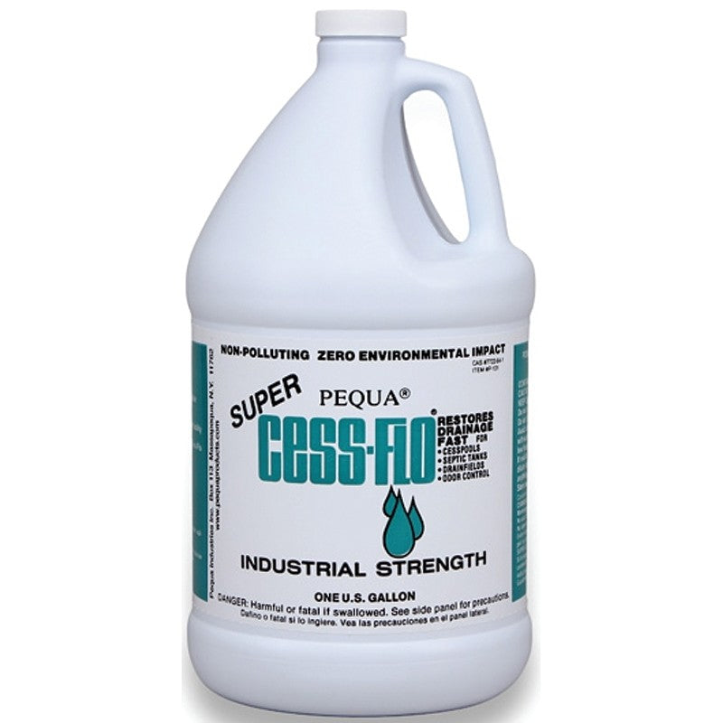 Pequa CESS-FLO Series P-101 Septic Tank Cleaner, Liquid, Clear, Odorless, 1 gal Bottle (Pack of 4)