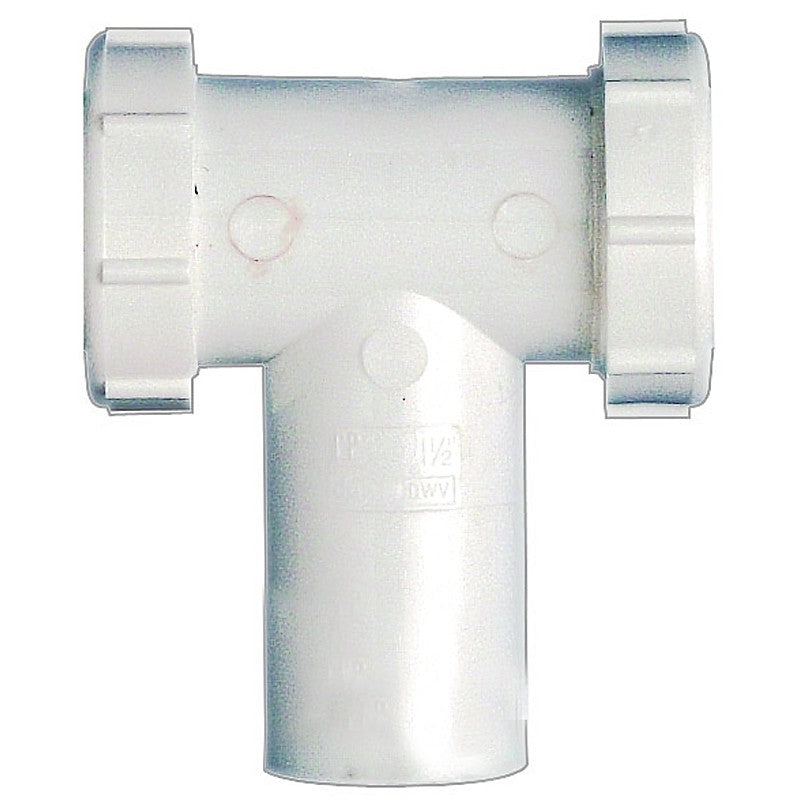 Plumb Pak PP66-7W Series Center Outlet and Tailpiece, 1-1/2 in, Slip-Joint, Plastic, White