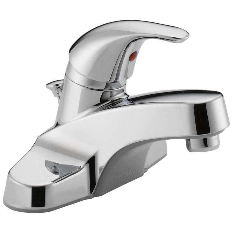 Peerless P136LF Bathroom Faucet, 1.2 gpm, 1-Handle, Metal, Chrome Plated, Lever Handle, Standard Spout