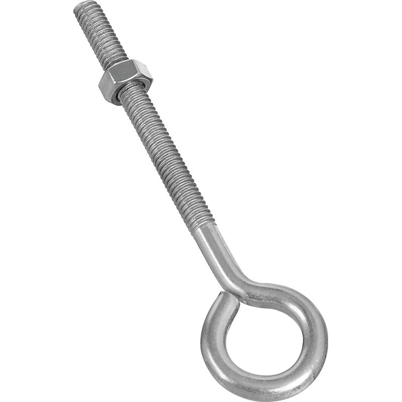 National Hardware N221-663 Eye Bolt, 6 in OAL, 3/8-16 Thread, 3 in L Thread, 1 in ID Dia Eye, 4.35 in L Shank