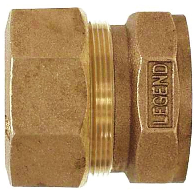 Legend T-4355NL Series 313-174NL Pipe Coupling, 3/4 in, Compression x FNPT, Bronze, 100 psi Pressure
