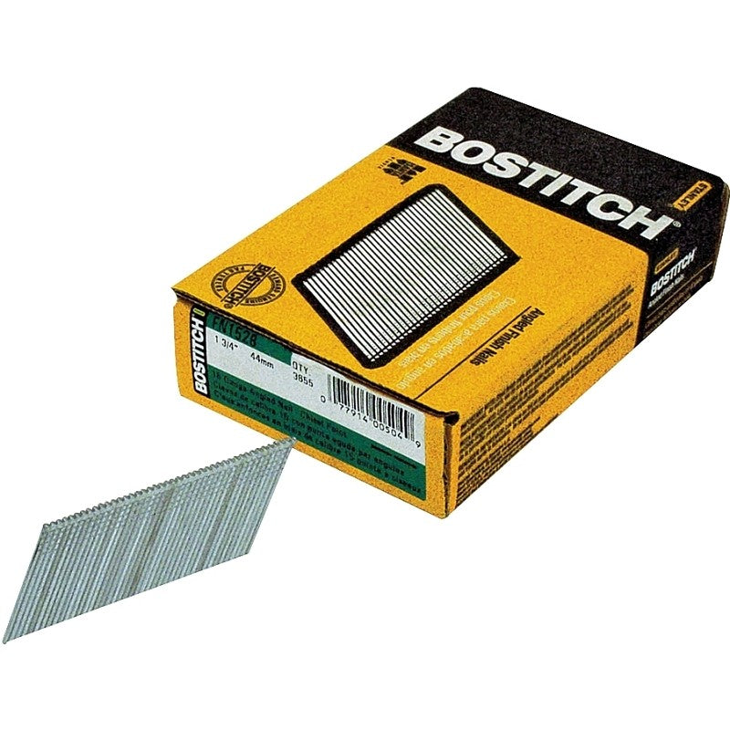 Bostitch FN1528 Finish Nail, 1-3/4 in L, 15 Gauge, Galvanized Steel, Coated, Round Head, Smooth Shank