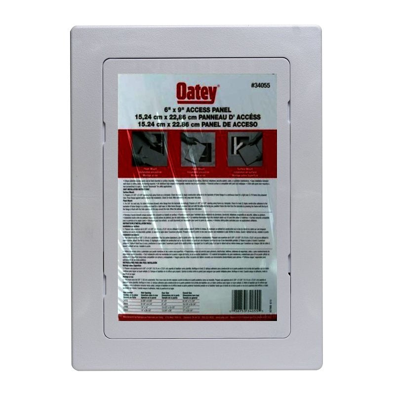 Oatey 34055 Access Panel, 6 in L, 9 in W, ABS, White