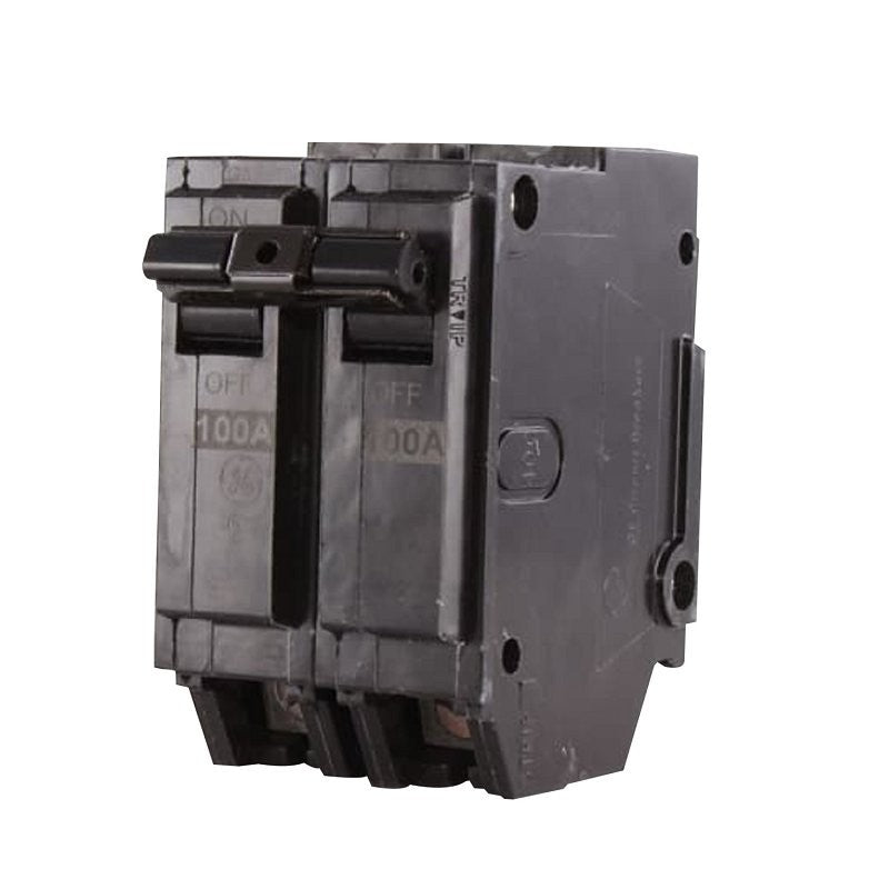 GE THQL21100P Circuit Breaker, 100 A, 2-Pole, 120/240 V, Plug, Tin