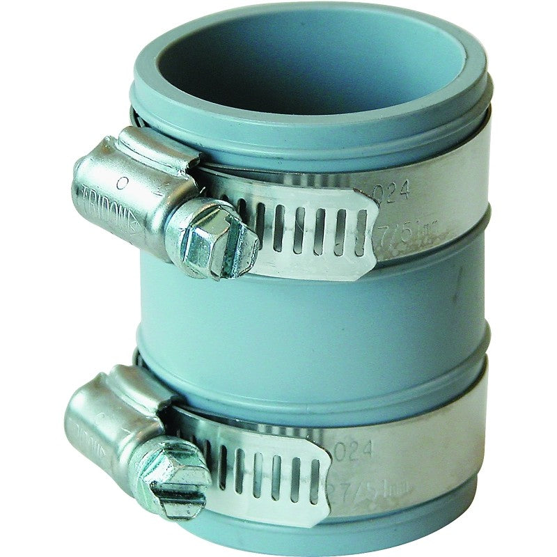 Fernco PTC-150 Tubular Drain Connector, 1-1/2 in, Slip Joint, PVC, 4.3 psi Pressure