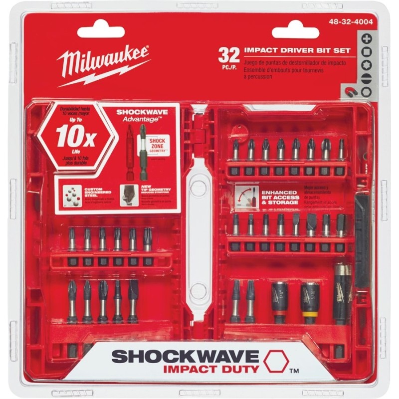Milwaukee 48-32-4004 Drive Bit Set, 32-Piece, Heavy-Duty, Steel