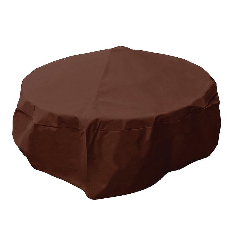 Mr. BAR-B-Q 07844BBGD Firepit Cover, Dark Brown, 38 in L, 38 in W, 18 in H, Elastic, Round