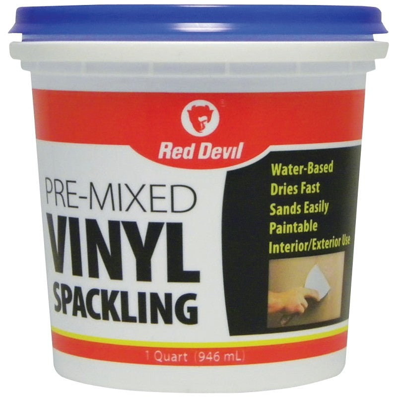 Red Devil 0534 Spackling Compound, Latex, Oil, Water Base, Off-White, 1 qt Tub