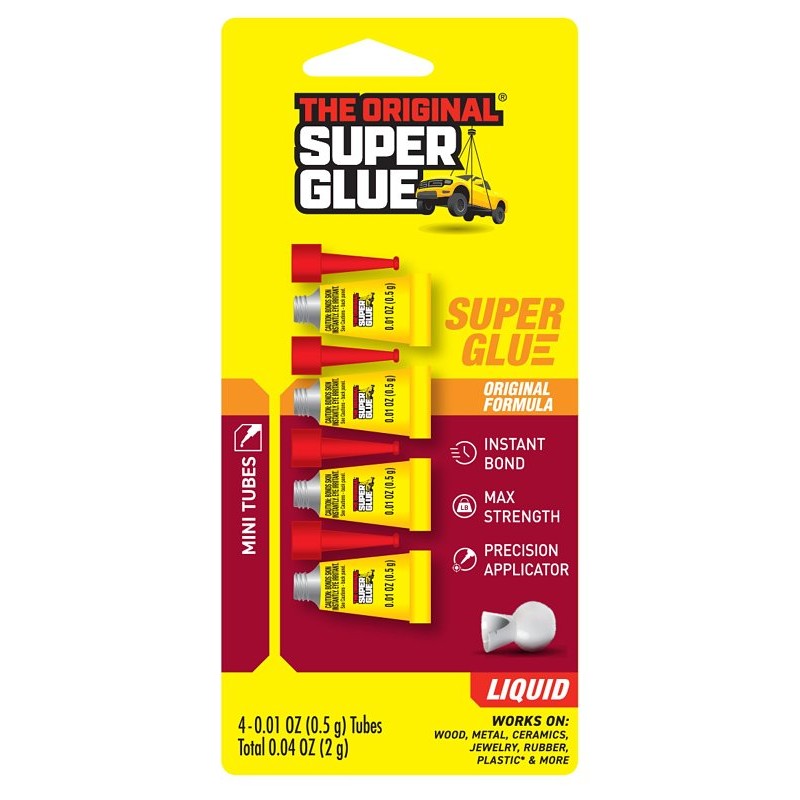 The Original Super Glue 11710072 Single-Use Super Glue, Liquid, Characteristic, Clear/Transparent, 0.5 g, Tube